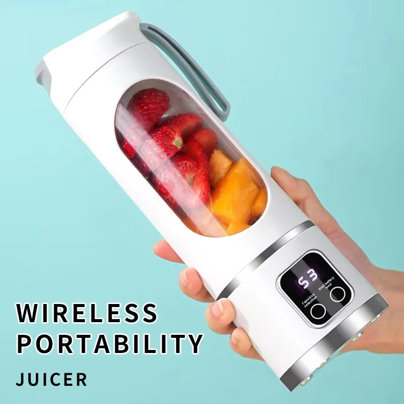 2024 Powerful Mini Crushed Ice Electric Juicer - 450ML Juice Cup with Digital Display