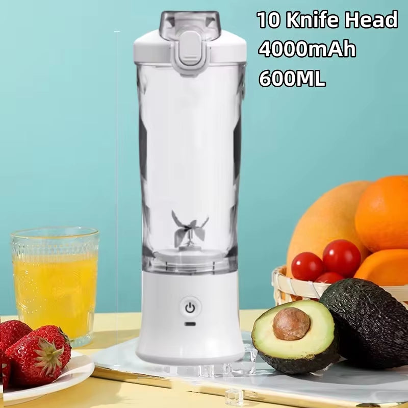 2024 Powerful Mini Crushed Ice Electric Juicer - 450ML Juice Cup with Digital Display